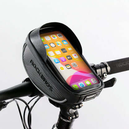 ROCKBROS スマホホルダー 一体型 自転車 フロントバッグ タッチパネル対応 6.2インチ以下 高防水設計 010-4BK