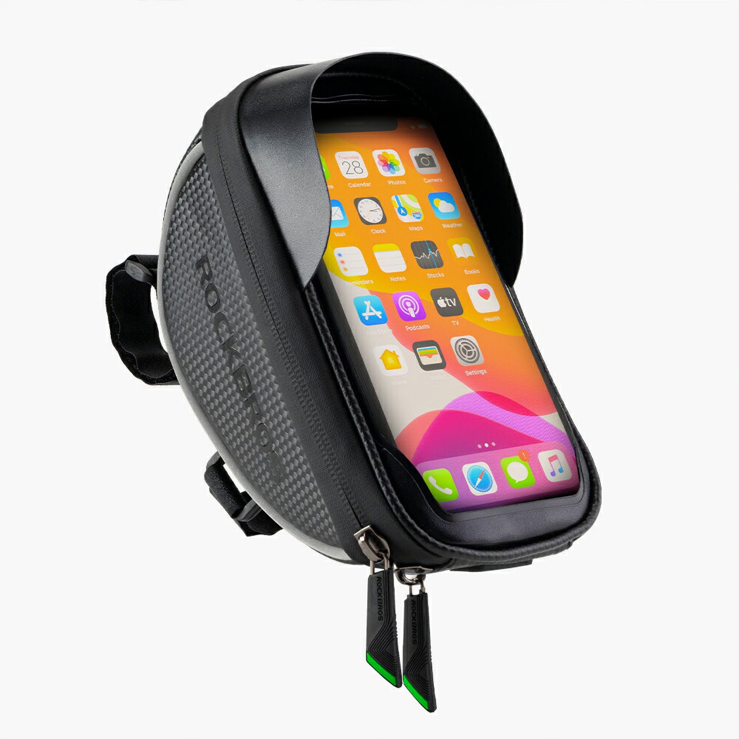 ROCKBROS スマホホルダー 一体型 自転車 フロントバッグ タッチパネル対応 6.2インチ以下 高防水設計 010-4BK