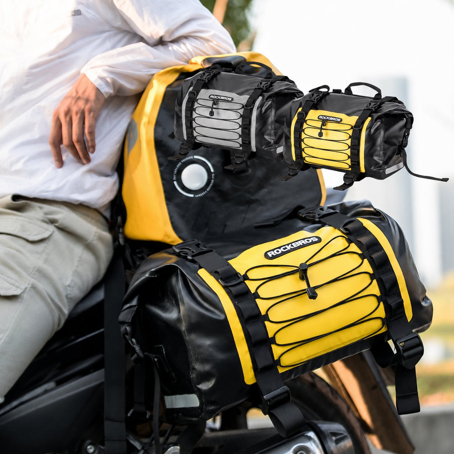 ROCKBROS バイク用 防水 パニアバッグ 31L×2個セット 大容量 AS-010