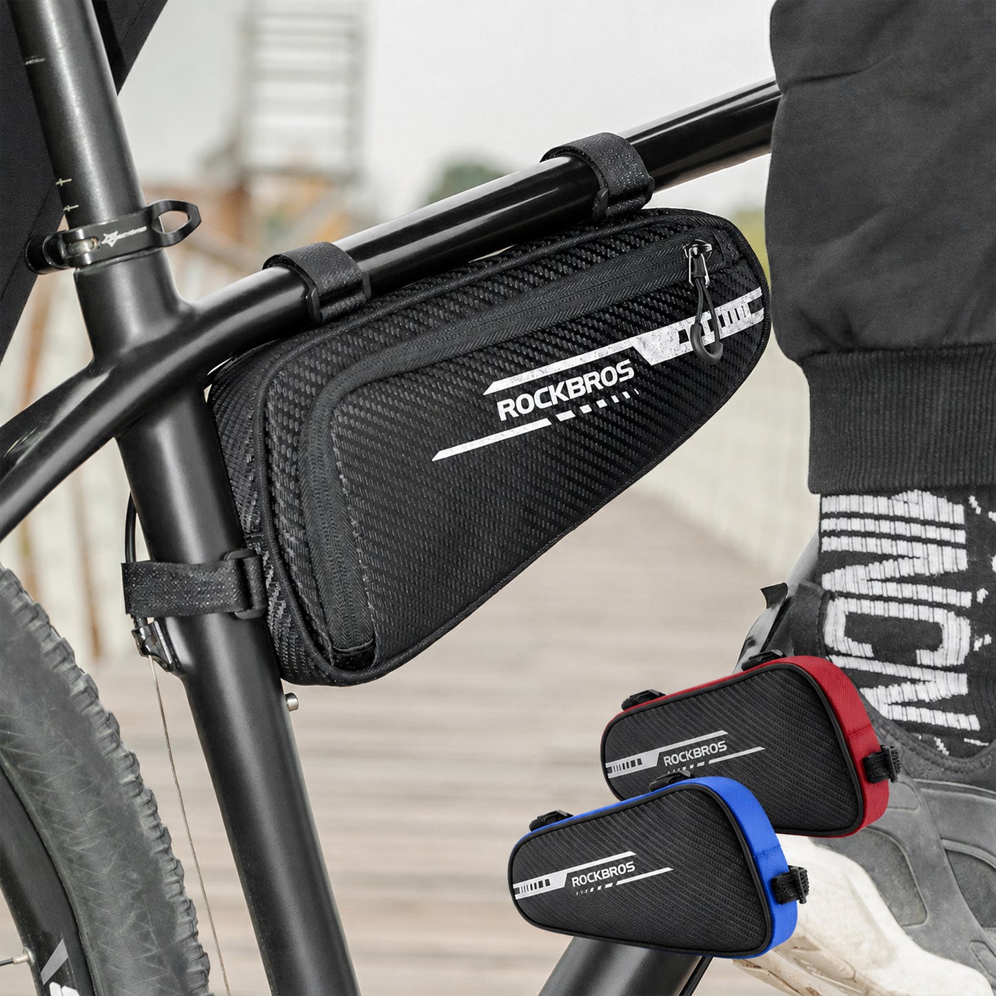 ROCKBROS フレームバッグ トップチューブバッグ 自転車 トライアングル 1.2L 撥水 B75 30180075