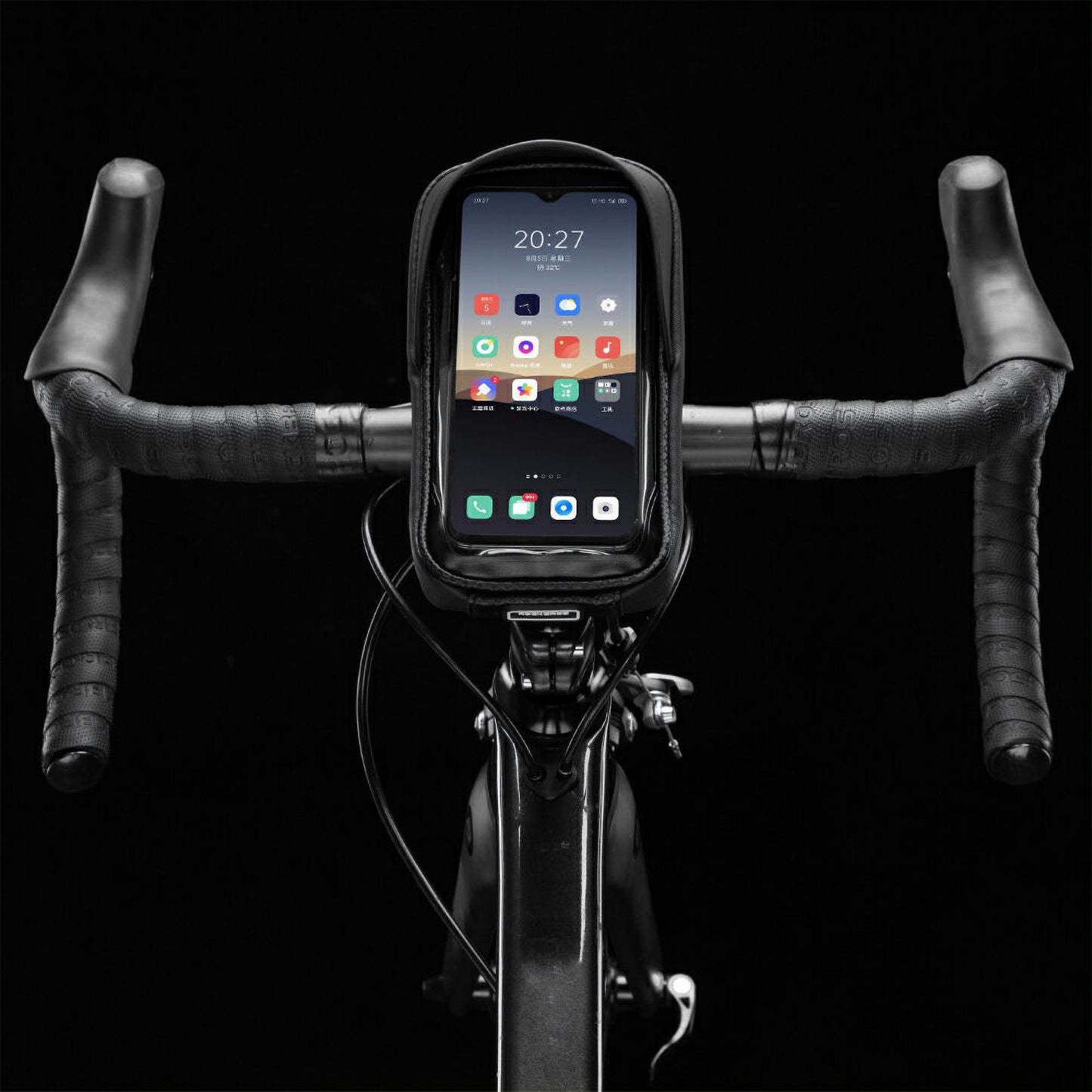 ROCKBROS スマホホルダー 自転車 トップチューブバッグ 6.2インチ以下対応 防水 タッチパネル対応 バイザー付き B70