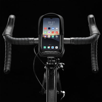 ROCKBROS スマホホルダー 自転車 トップチューブバッグ 6.2インチ以下対応 防水 タッチパネル対応 バイザー付き B70