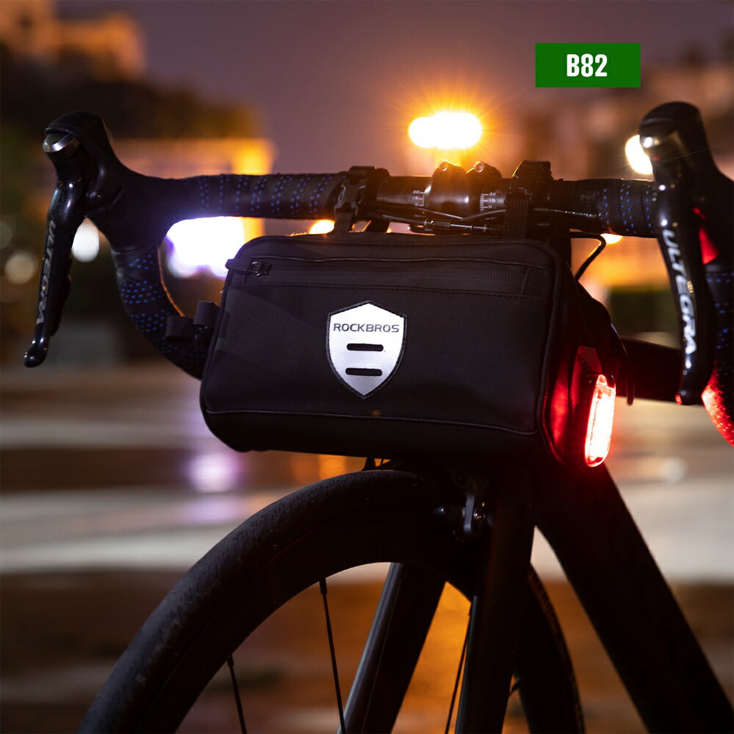 ROCKBROS 4WAY フロントバッグ 2L ハンドル サドル フレーム ショルダー 止水ファスナー 自転車 AS-070 B82