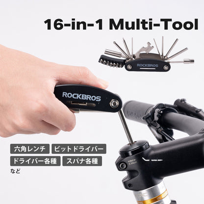 ROCKBROS マルチツール 16in1 自転車工具 携帯用 コンパクト GJ8002
