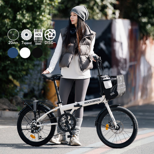 ROCKBROS 折りたたみ自転車 20inch メカニカルディスクブレーキ搭載 7speed SKN-20E