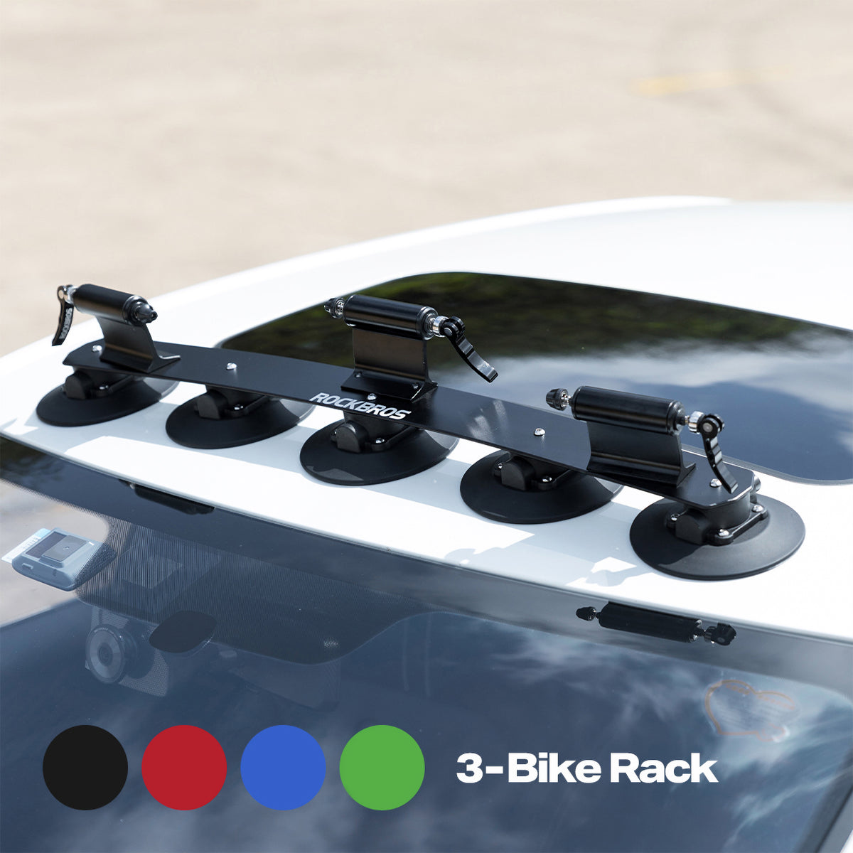 ROCKBROS サイクルキャリア 吸盤式 ルーフ 3台積み アルミ合金 自転車 XP1003