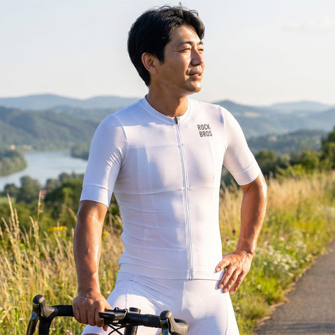 ROCKBROS 自転車 半袖 サイクリングジャージ 春夏 速乾 フルジップ バックポケット 15120032