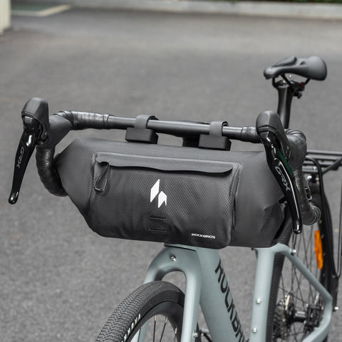 ROCKBROS 自転車 防水 ハンドルバーバッグ フロントバッグ 8L 230g ロールトップ 30110099001
