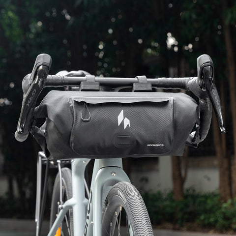 ROCKBROS 自転車 防水 ハンドルバーバッグ フロントバッグ 8L 230g ロールトップ 30110099001