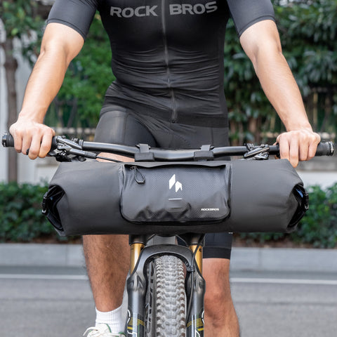 ROCKBROS 自転車 防水 ハンドルバーバッグ フロントバッグ 8L 230g ロールトップ 30110099001