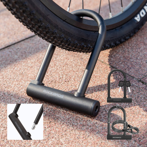 ROCKBROS U字ロック 自転車 鍵式 軽量365g コンパクト マウント付き 盗難防止 32410607