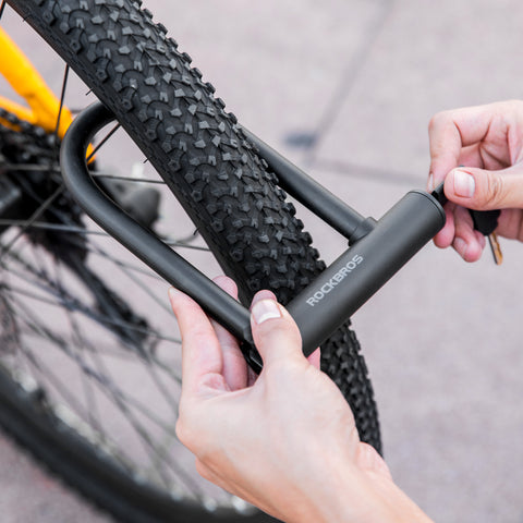 ROCKBROS U字ロック 自転車 鍵式 軽量365g コンパクト マウント付き 盗難防止 32410607