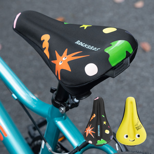 ROCKBROS 子供用サドルカバー キッズ 自転車 低反発クッション 痛くない 通気性 防水カバー付 380037