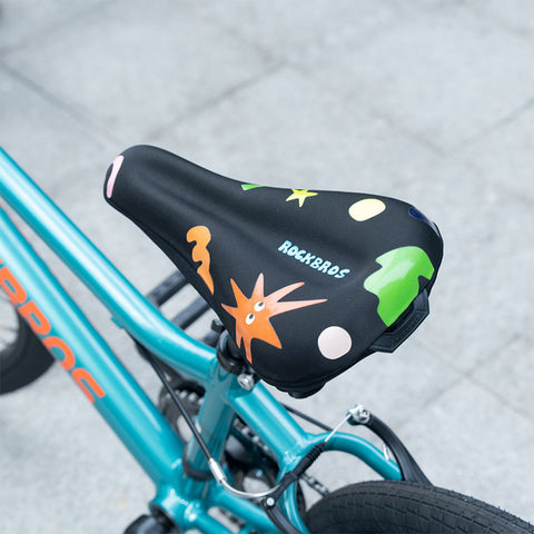 ROCKBROS 子供用サドルカバー キッズ 自転車 低反発クッション 痛くない 通気性 防水カバー付 380037