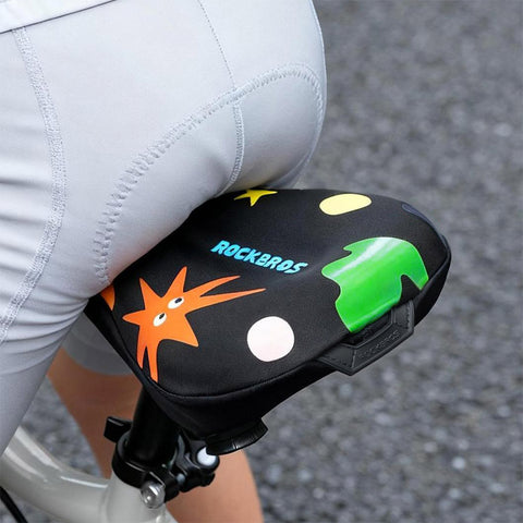ROCKBROS 子供用サドルカバー キッズ 自転車 低反発クッション 痛くない 通気性 防水カバー付 380037