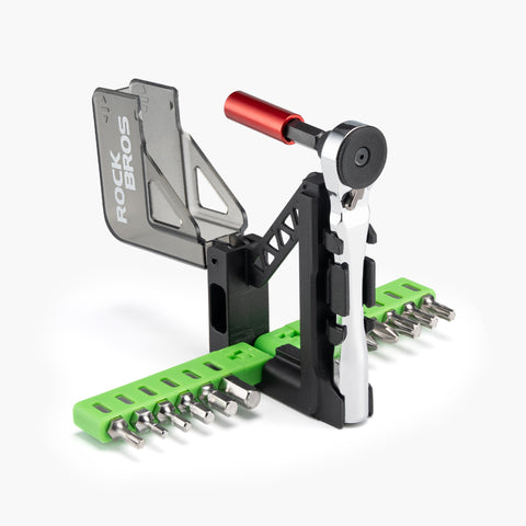 ROCKBROS ミニラチェット 自転車工具 12in1 携帯マルチツール 六角 トルクス 延長棒付き 430034001