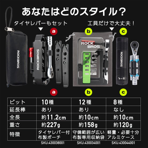 ROCKBROS 携帯 マルチツール 14in1 タイヤレバー付き ミニラチェット工具 430038001