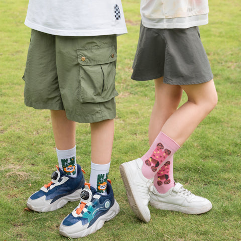 ROCKBROS キッズ コンプレッション ソックス 子供 靴下 クルー丈 吸汗速乾 17-23cm 490058