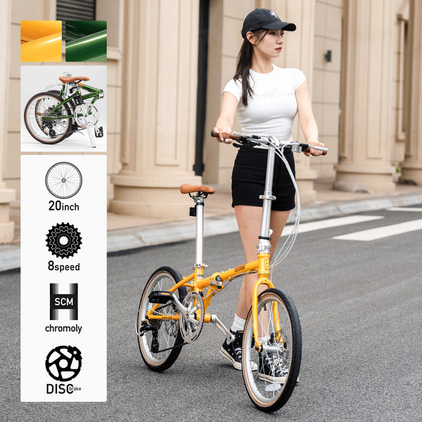 ROCKBROS 20インチ 8speed クロモリフレーム 折りたたみ自転車 VDS-20M